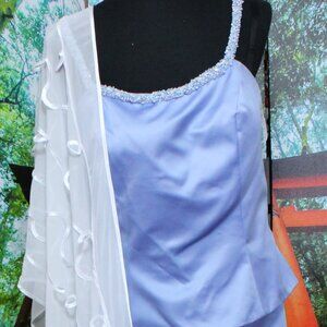 BEADED COCKTAIL DRESS BLUE 16 PLUS (MOTHER OF BRIDE)